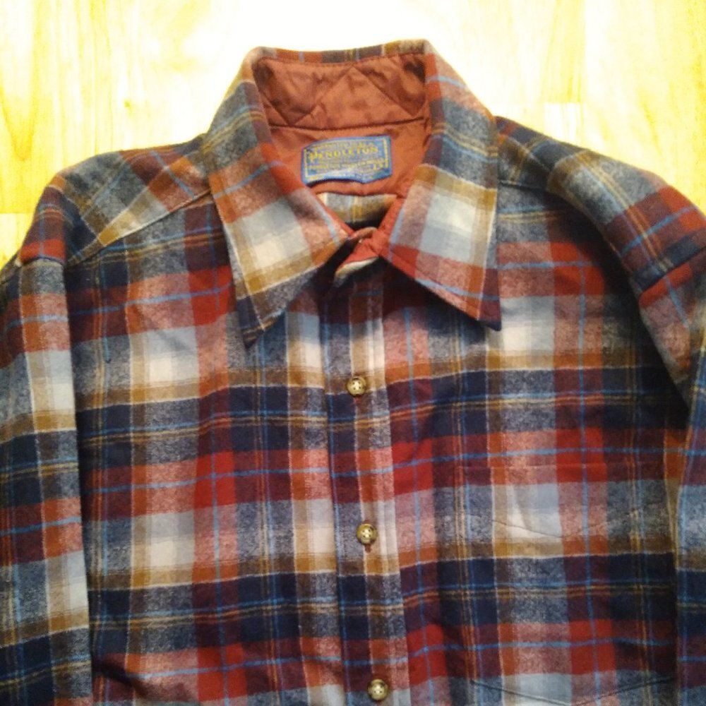 Vintage Pendleton Flannel Wool Button Down Shirt
